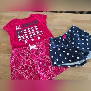 Place Patriotic Girl Pajama Set - Red and Navy